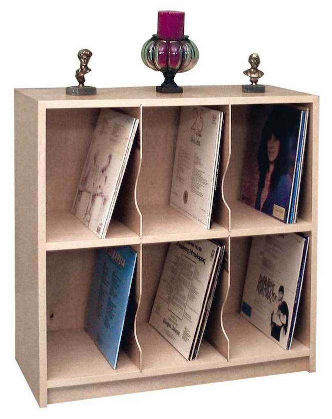 wooden display shelf for record albums or DVD's etc. 